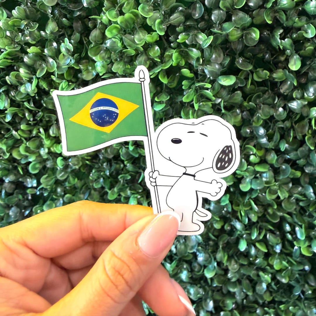Sticker B Rasil Snoopy Brazil Flag Sticker - Brazil Pride Vinyl Decal – Brazilian Gift ...