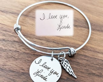 Handwriting Gift, Custom Handwriting Bracelet, Actual Handwriting Bracelet, Custom Memorial Bracelet, Bereavement Bracelet, Sympathy Gift