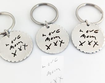 Handwriting Gift, Handwriting Keychain, Memorial Keychain Gift, Loss of a Father Gift, Loss of a Husband Gift