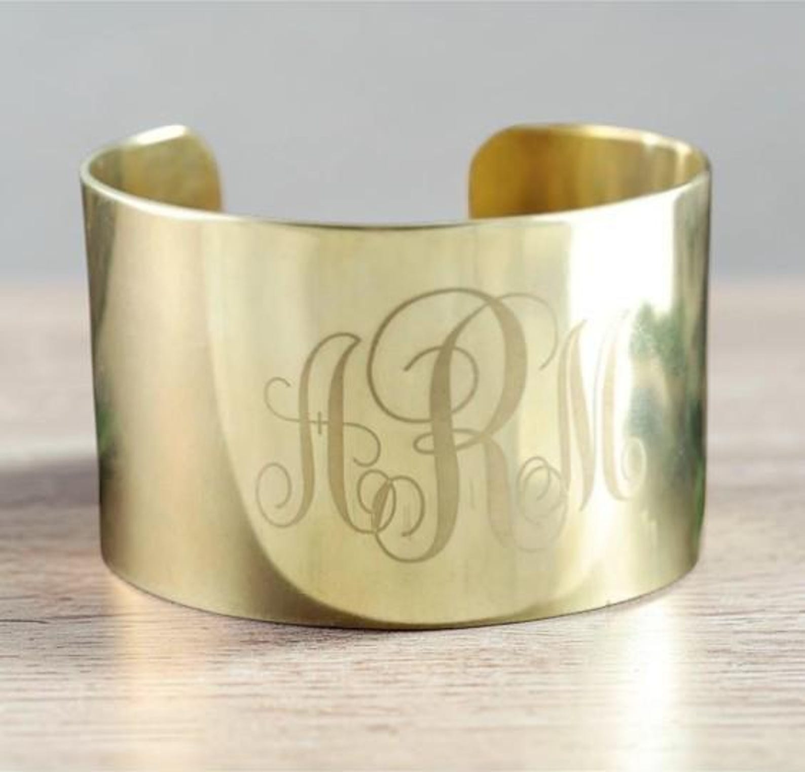 Custom Cuff Monogram Cuff Bangle, Personalized With Initials, Large Cuff Bangle ...