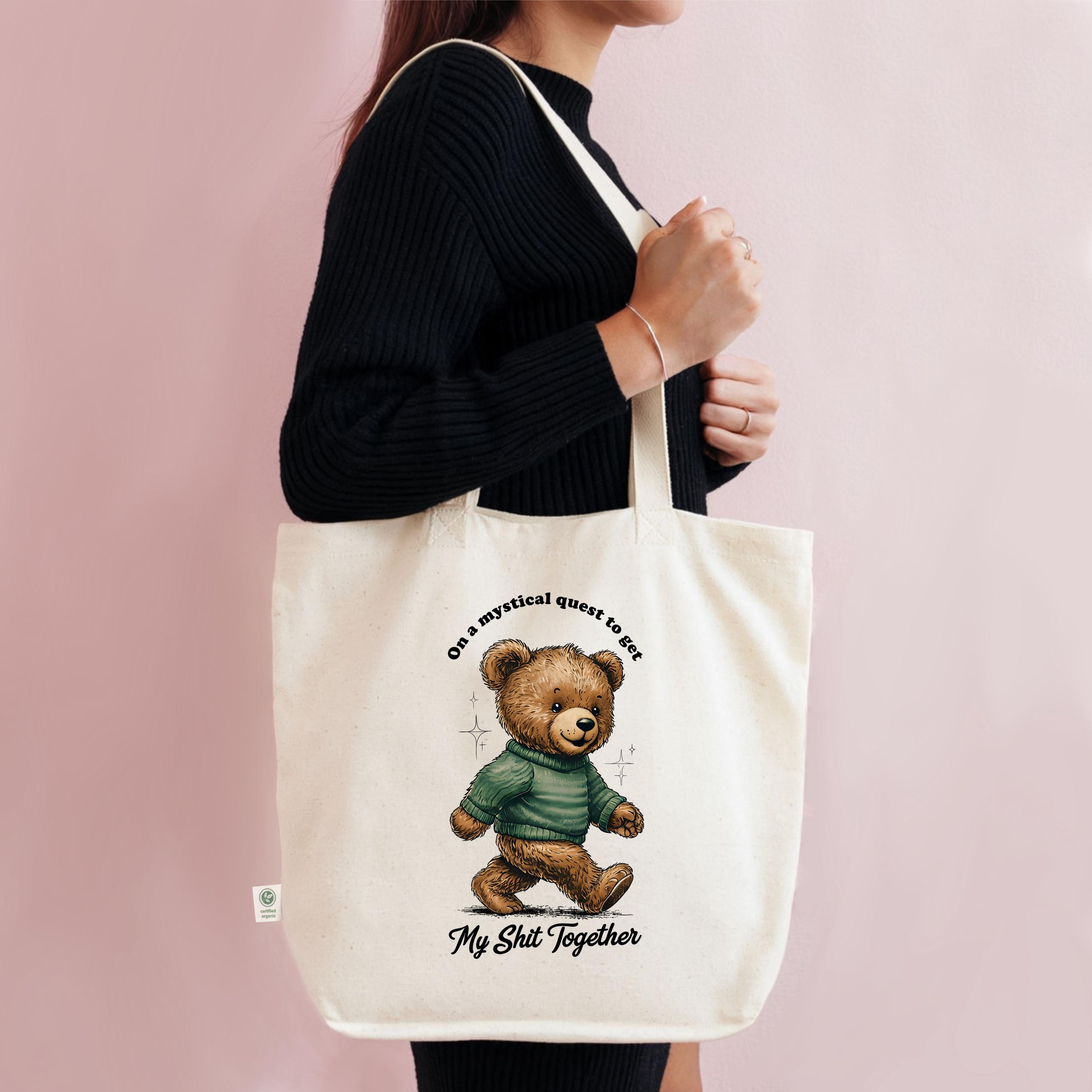 テディベア柄キャンバスエコバッグ Teddy bear eco bag - Etsy 日本