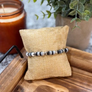 Clay Bead Bracelet - Black and White