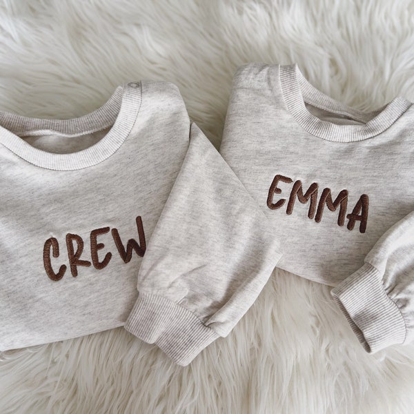 Personalized embroidered baby sweatshirt, baby name sweater, custom embroidery, customized baby sweaters, personalized baby-toddler gifts