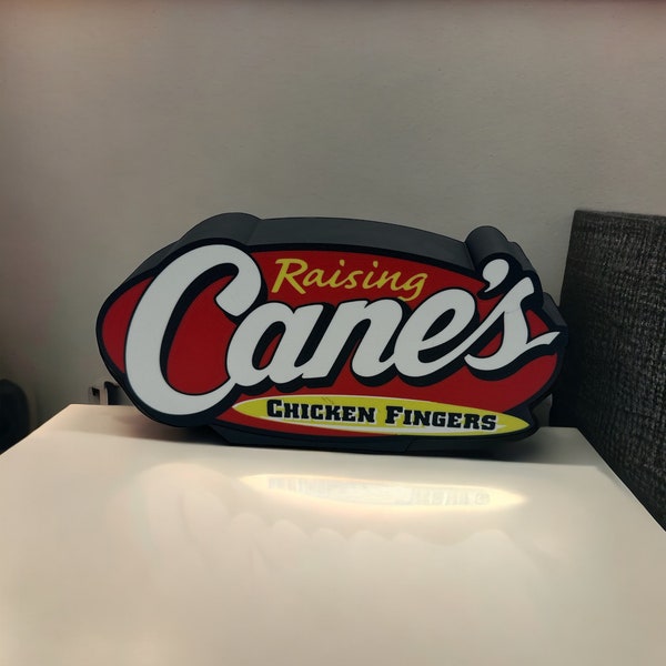 Raising Canes LED Sign - LED Sign LightBox Shadow Box for collectors, for him, father's day, or special occasions. Finish man cave today!