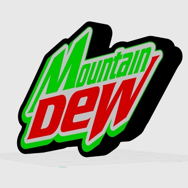 Mountain Dew (Mtn Dew) Soda Pop LED-Zeichen-Schatten-Box-Lampe perfekt für Sammler, für ihn, Mannhöhlen und vieles mehr. Marke Pepsi Cola