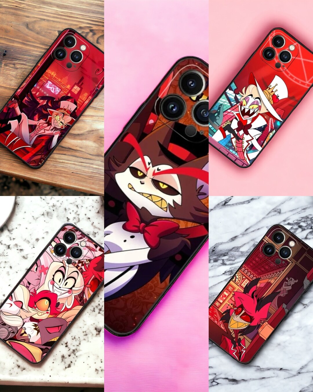 Hazbin Hotel Phone Case, Alastor Husk Lucifer, Charlie Vaggie Angel