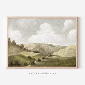 Vintage Hill Valley Cloud, Landscape Oil Painting by T. Augustine | Fine Art Print