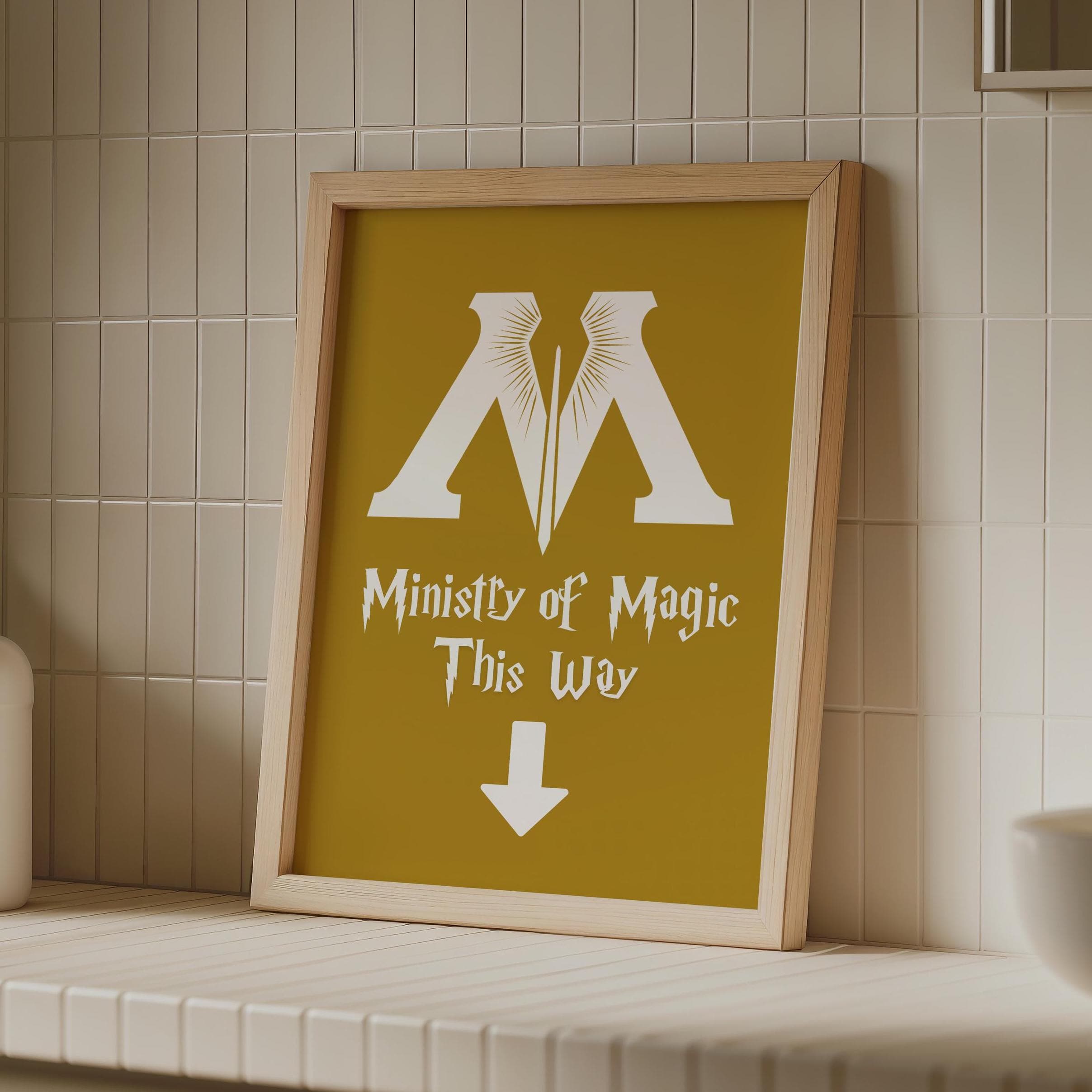 Adesivo Harry Potter Ministero Della Magia Per Porta WC - Design Per Bambini E Appassionati | Impermeabile
