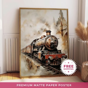 Wizard Castle Wall Decor Magic School Painting Magical Express Artwork Trendy Wall Poster Living Room Print Cozy Wall Decor Free Shipping