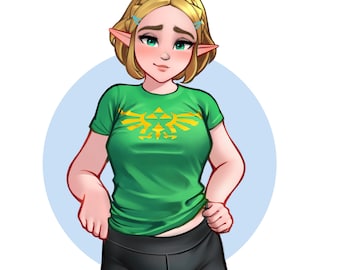 Princess Zelda (TOTK) Casual Outfit Print [The Legend of Zelda Tears of the Kingdom Fan Art Poster]