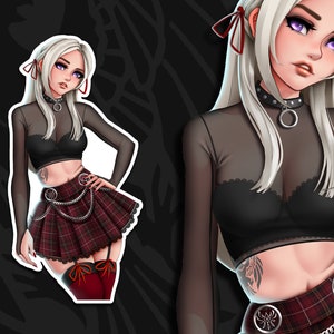 Adesivo Edelgard Goth Girl [Arte dos fãs dos heróis do despertar do emblema do fogo]