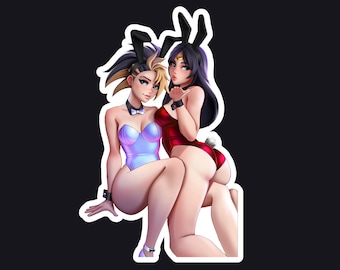 Akali and Irelia Bunny Girls Sticker 2 (League of Legends)