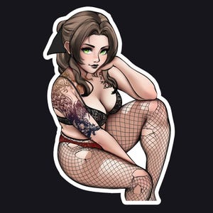 Pegatina de Aerith, chica gótica (Final Fantasy VII)
