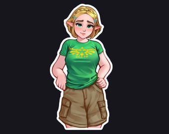 Princess Zelda Gamer Outfit Sticker