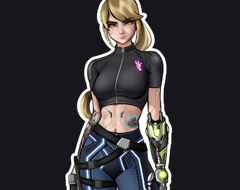 Samus Cyberpunk Sticker [Jacketless] (Metroid)