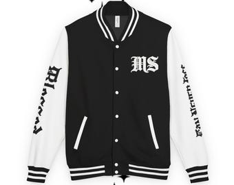 Can never lose Letterman Jacket | Black & White varsity jacket