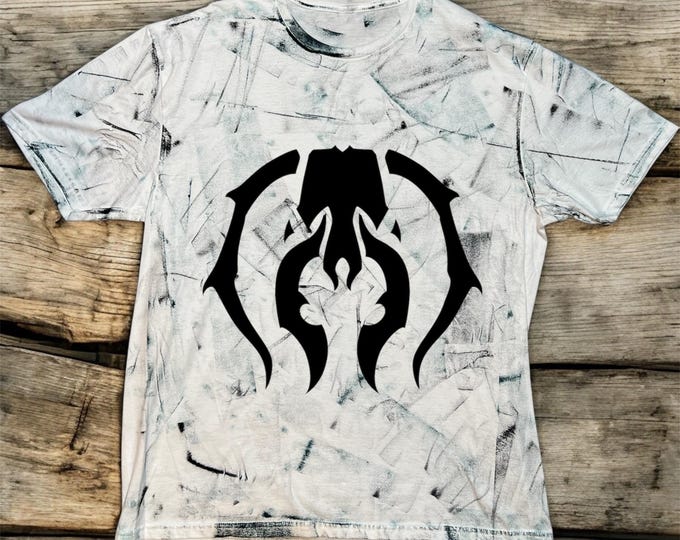 Textured style green and black Golgari style Magic Shirt: Hand-Printed Linocut Design