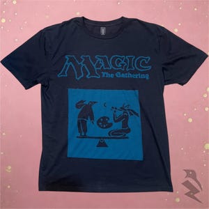 Magic The Gathering Shirt - Hand-Carved Dark Seafoam Linocut