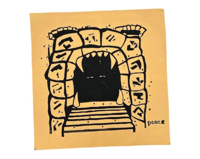 Howling Mine Patch: Hand-Stamped Muslin Cotton for Magic the gathering players. 12x12 inches