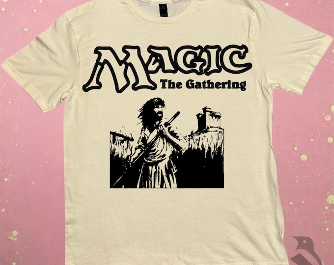 Swords to plowshares MTG Shirt | Block Print Style, Bella+Canvas