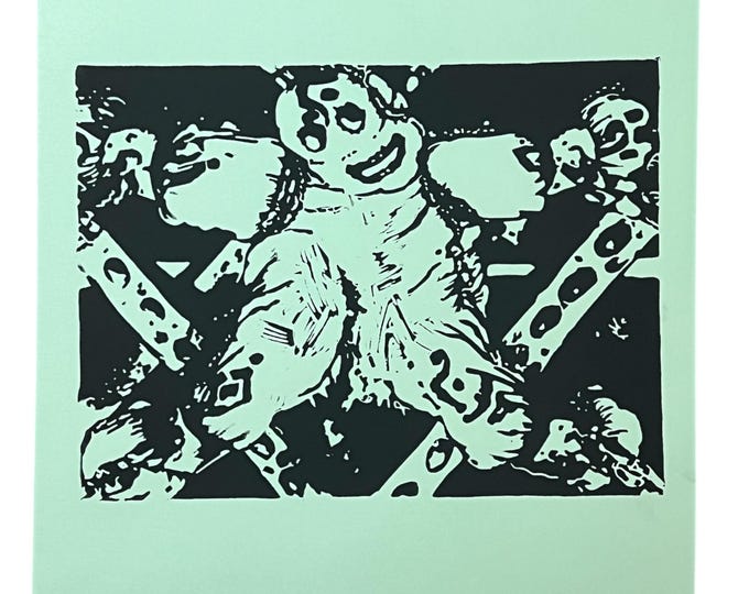 The Rack MTG Print: Hand-Carved Linoprint Art (12x12)