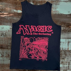 Bright Pink Earthbind  | Block Print Style | MTG | Magic the gathering | Tank Top