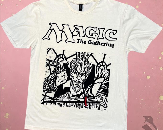 MTG Preacher Shirt: Magic the Gathering Linocut (Vintage Black)