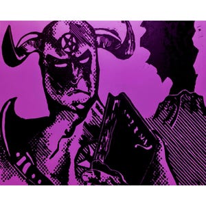 Magic the Gathering Art Print: Hand-Carved Demonic Tutor (Linoprint)