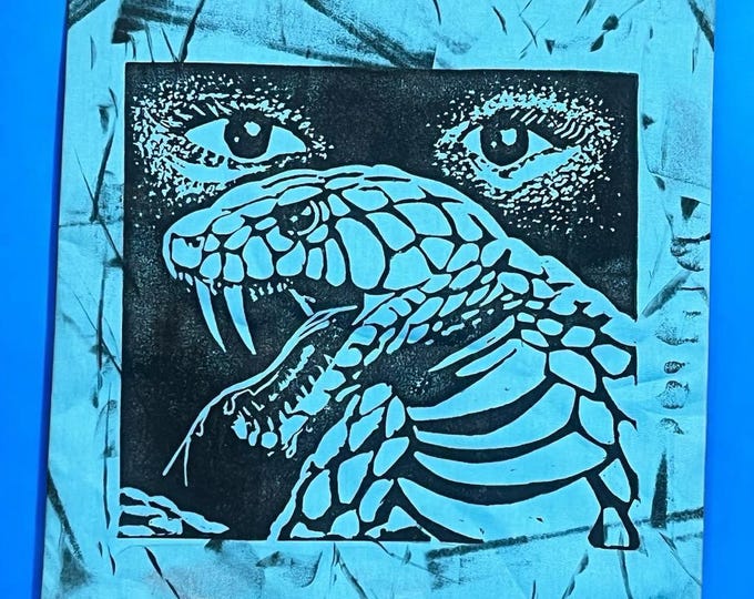 Psychic Venom Patch: Hand-Stamped Magic the Gathering Art 12x12 inches