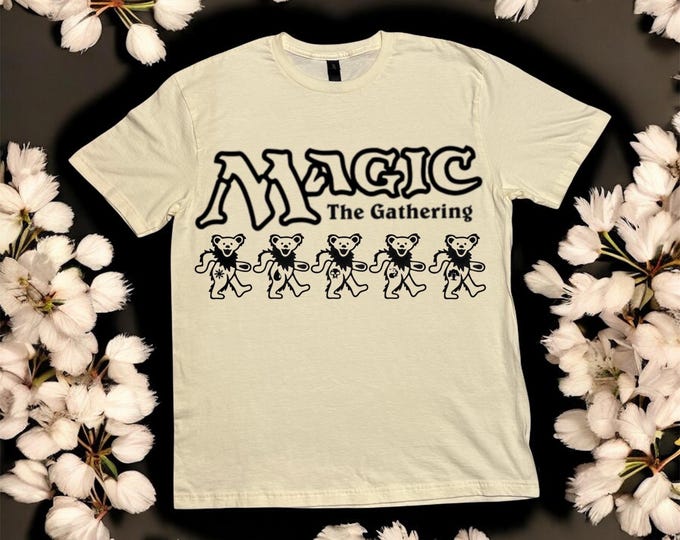 MTG Bears T-Shirt - Hand-Carved Linoprint on Soft Black Cotton