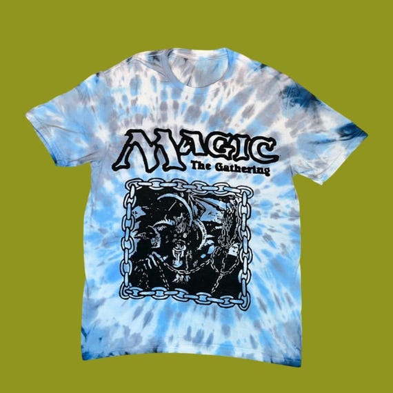 Chains of Mephistopheles |black and Blue | Block Print Style | MTG | Magic the gathering | tie dye
