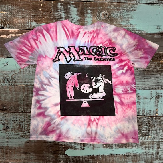 Stasis | Block Print Style | MTG | Magic the gathering | tie dye / pinks and purples