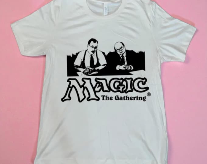 Let's Talk Business MTG Shirt: Hand-Printed Linoprint Style