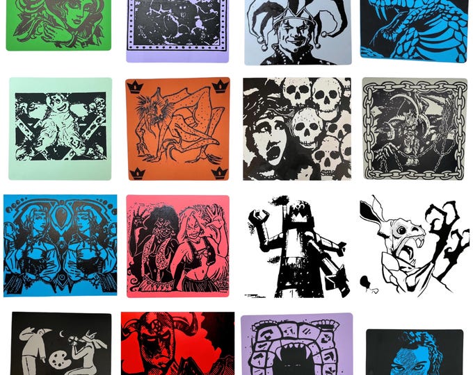MTG Art Print Bundle: Hand-Carved Linoprints, Set of 16