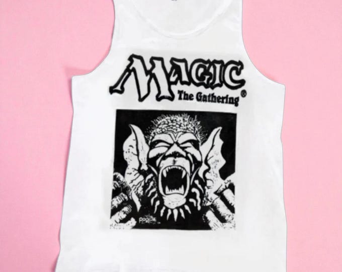 Hand-Printed Magic the Gathering Tank Top | Block Print Style