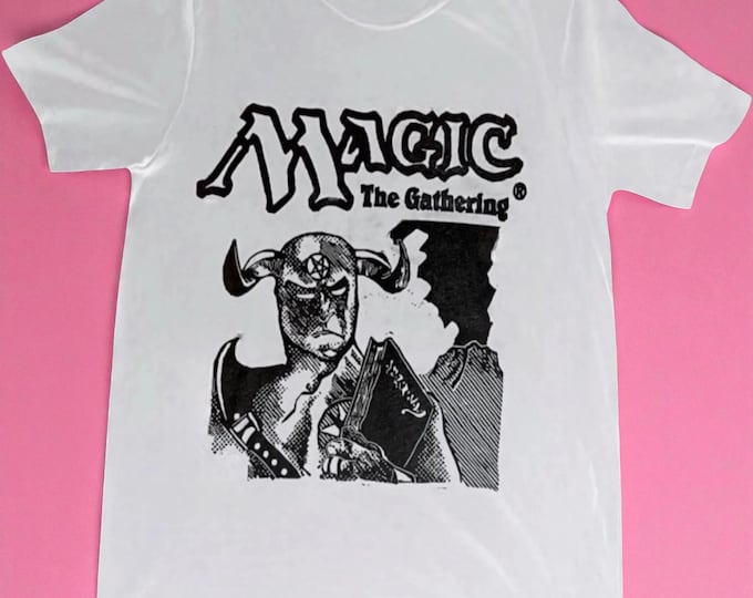 Demonic Tutor MTG Shirt | Hand-Carved Block Print Style