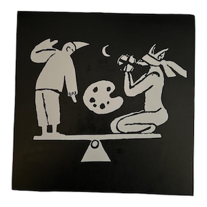 Magic the Gathering Stasis Linocut Print (11x11, Black Ink)