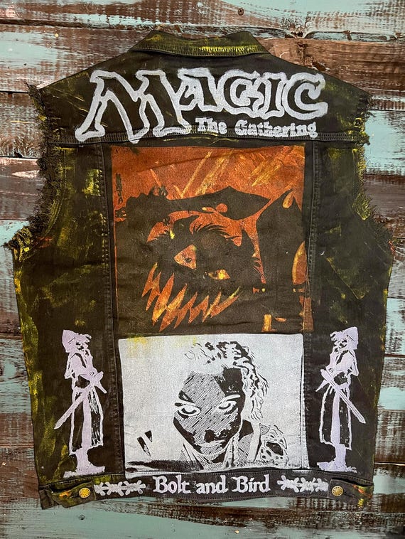 Mtg black vest | Block Print Style | MTG | Magic the gathering