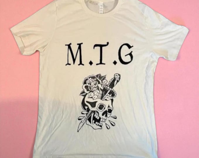 MTG Skull Rose T-Shirt | Block Print Style