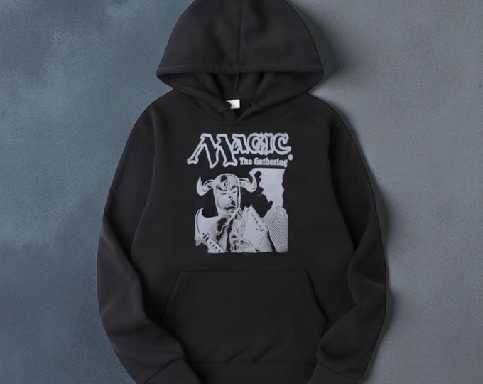 Hand-Carved MTG Hoodie | Classic Demonic Tutor Print
