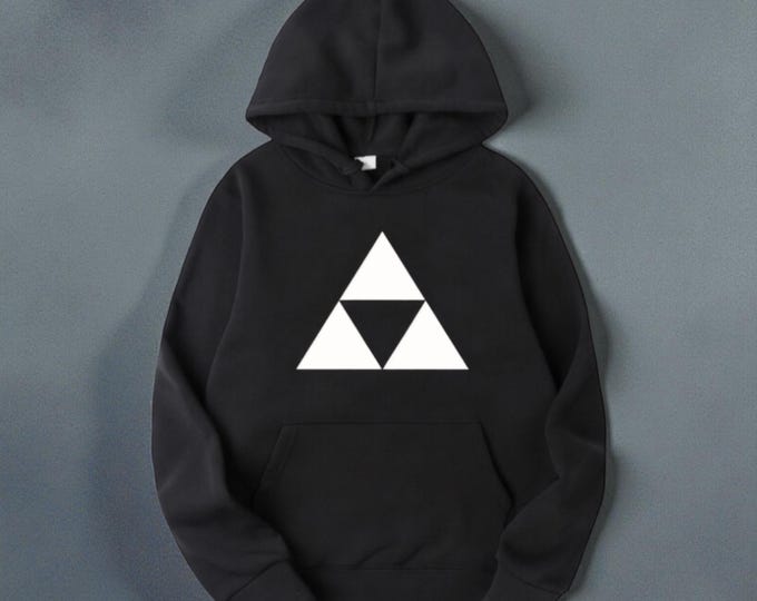 Zelda Triforce Hoodie | Hand-Printed Block Print Style