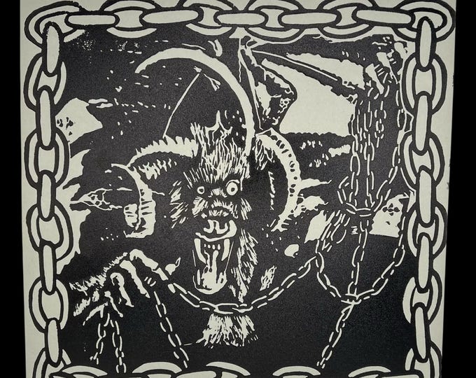Magic the Gathering Print: Chains of Mephistopheles - Hand-Carved Linoprint