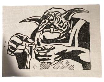 Sew on linocut Patch | Goblin Chirurgeon | MTG | Magic The Gathering