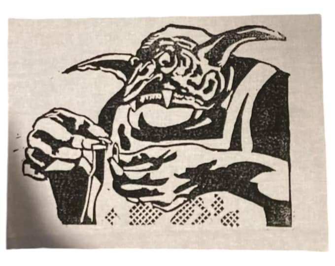 Goblin Chirurgeon Patch: Hand-Stamped Linocut MTG Art