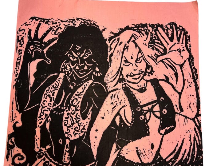 Magic The Gathering Patch, Muslin Cotton, Hand-Stamped Block Print (12x12 inches)