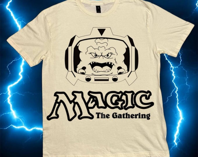 Magic the Gathering Shirt: Hand-Printed Linocut - Vintage White Tee