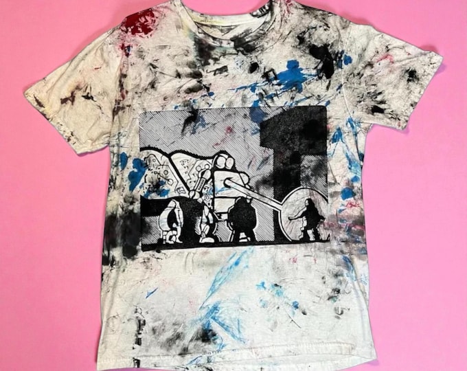 Paint Splatter Metalworker T-Shirt | Block Print MTG Style