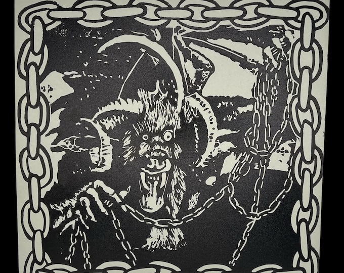 Chains of Mephistopheles Print: Hand-Carved MTG Linoprint (12x12)
