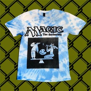 MTG Stasis Shirt: Hand-printed Linocut - Vintage Tie Dye Colors - Etsy