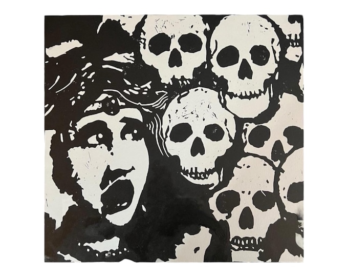 Fear MTG Print: Hand-Carved Linoprint on Cardstock